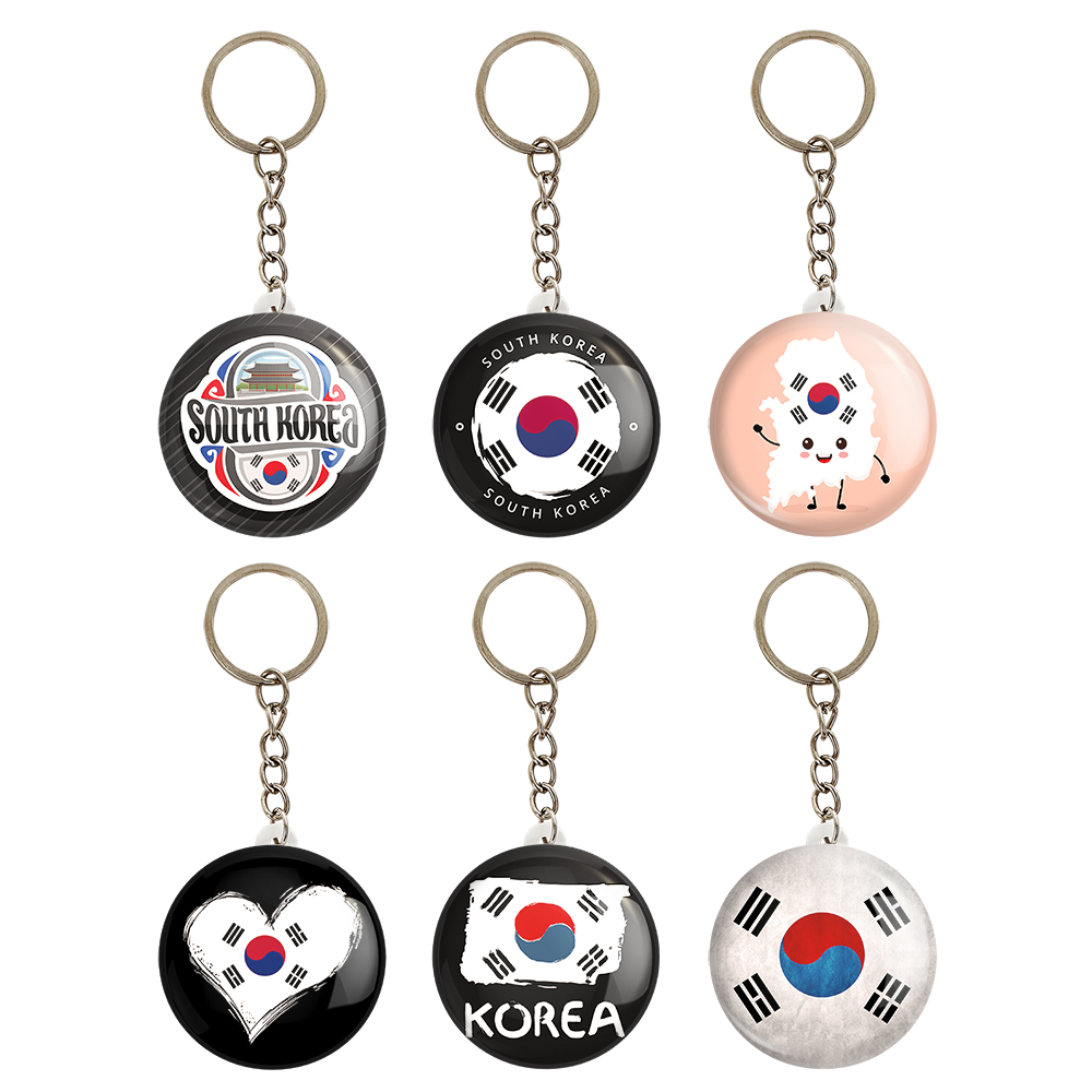 جاکلیدی خندالو مدل پرچم کره جنوبی کد 1214B مجموعه 6 عددی