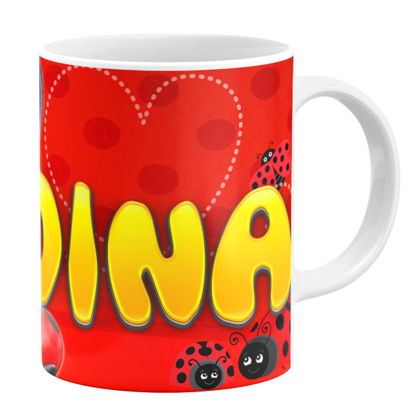 ماگ طرح دختر کفشدوزکی مدل دینا