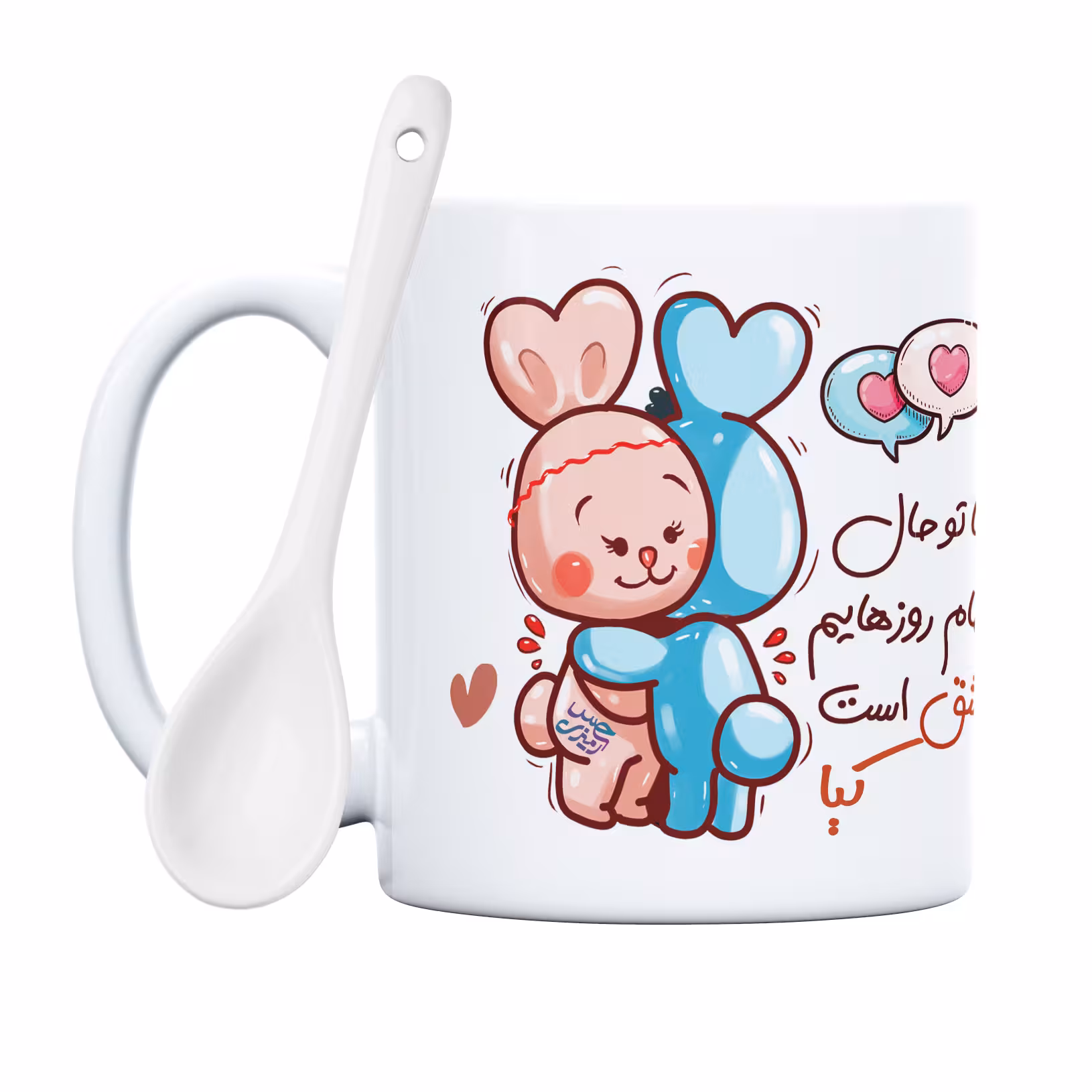 ماگ حس آمیزی طرح روز عشق خرگوشی مدل کیا 