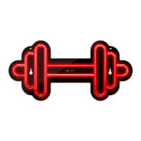 چراغ دیواری نئون دیزاین طرح Dumbbell-BL_RD