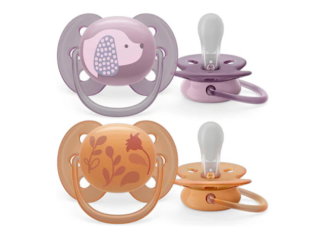پستانک ارتودنسی  دو عددی نوزادی 18-6 ماه مدل ultra soft فیلیپس اونت philips avent