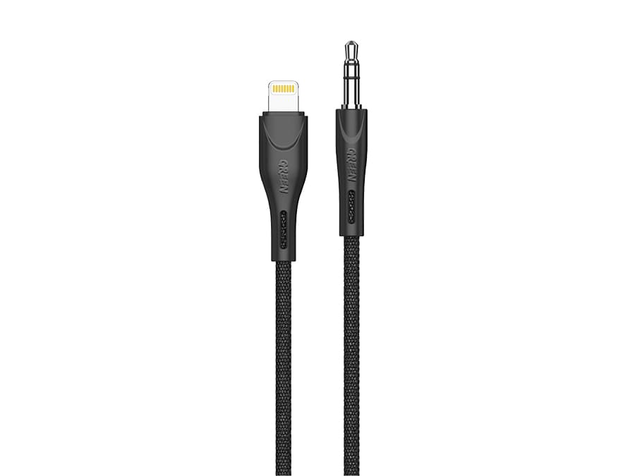 کابل تبدیل جک 3٫5 به لایتنینگ گرین Green AUX To Lightning Cable (مشکی)