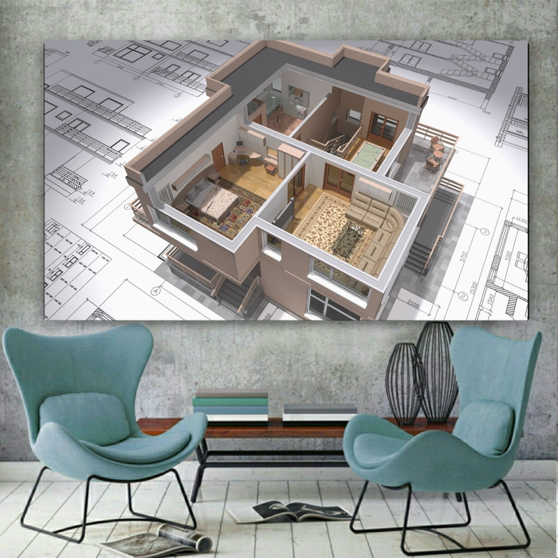 تابلو شاسی طرح مهندسی ساختمان مدل SDT1818 | دنیای قاب