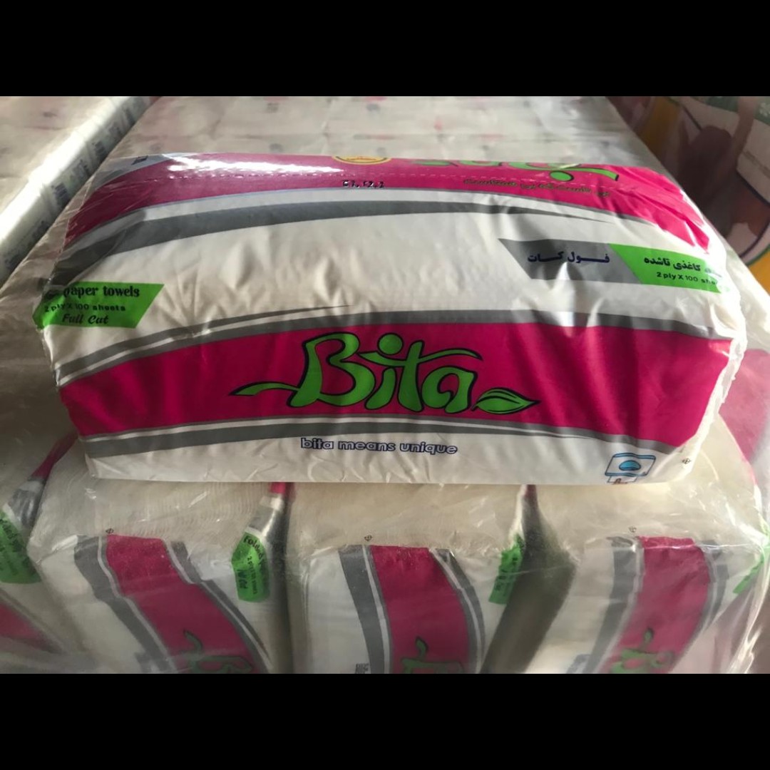 دستمال کاغذی خشک کن 400 برگ فول کات بیتا  بسته 150 عددی بهمراه یک عدد هدیه جا دستمالی دیواری ارسال بصورت پس کرایه