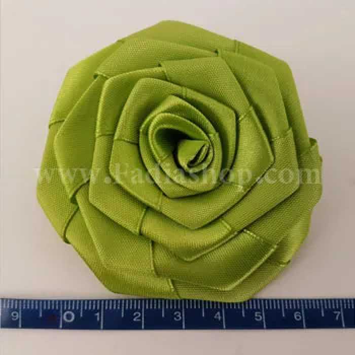 گل پفکی ساتن 8 سانت سبز روشن