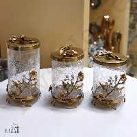 بانکه 3 سایز ترَِک دار طلایی دکوری