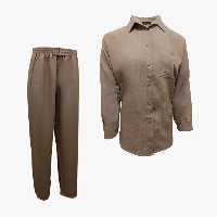 ست شومیز شلوار لنین کد 1557 - Beige Brown - ریوروبه