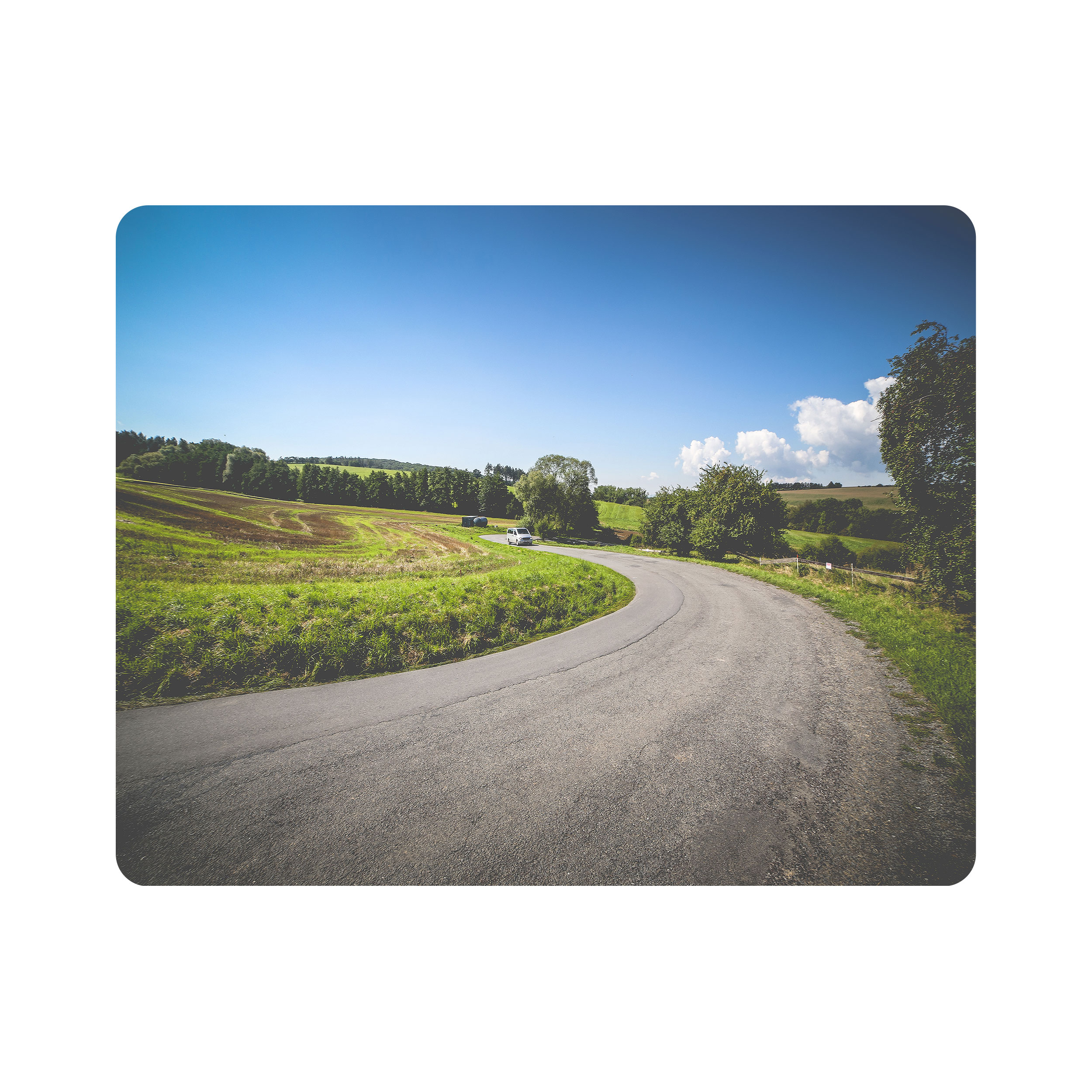 ماوس پد اطلس آبی طرح جاده و طبیعت مدل T1870