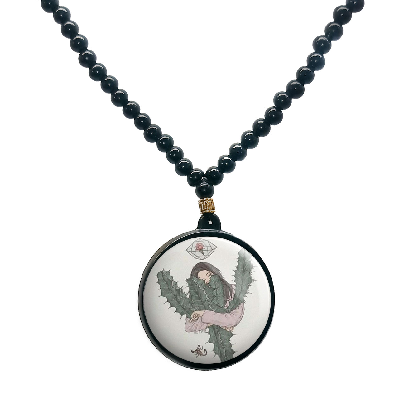 گردنبند پرمانه طرح دخترونه کد pmd.4356 مدل دو طرفه