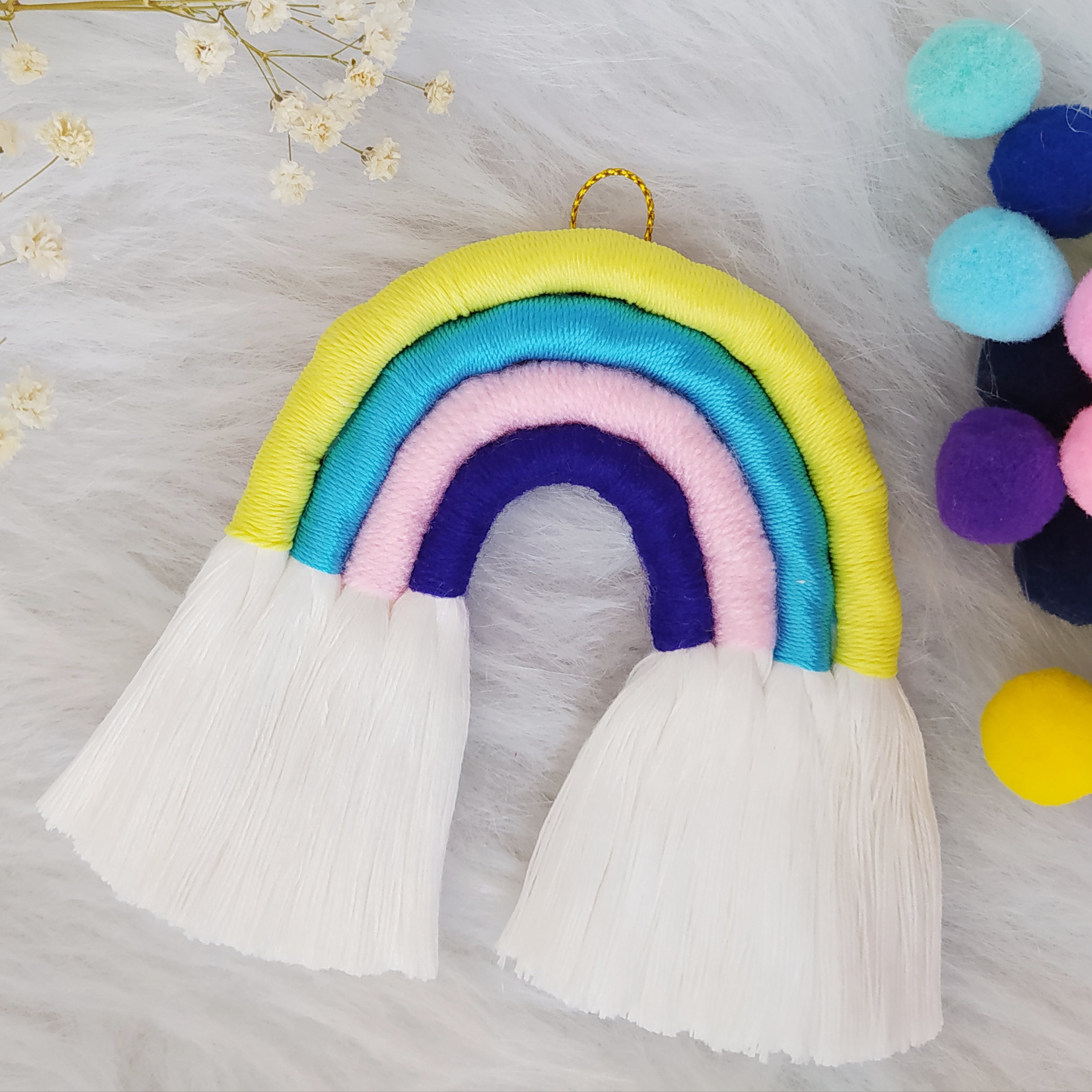 آویز رنگین کمان زرد و ابی