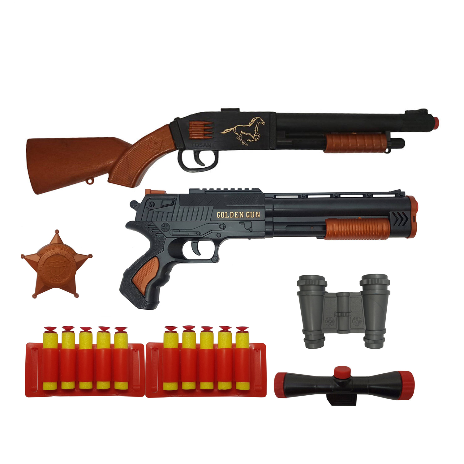 تفنگ بازی گلدن گان مدل naabsellPA20 مجموعه 7 عددی