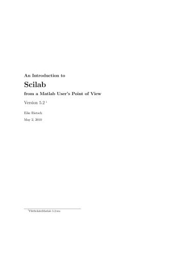 خرید و دانلود نسخه کامل کتاب An Introduction to Scilab from a Matlab User's Point of View ver. 5.2