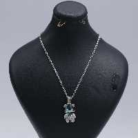 گردنبند دخترانه طرح خرس نگینی نقره ای 74630