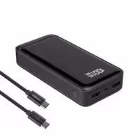 پاوربانک هترون مدل HPB2055G-100W ظرفیت 20000 میلی آمپر ساعت به همراه کابل تبدیل USB به USB-C | کالا مکس