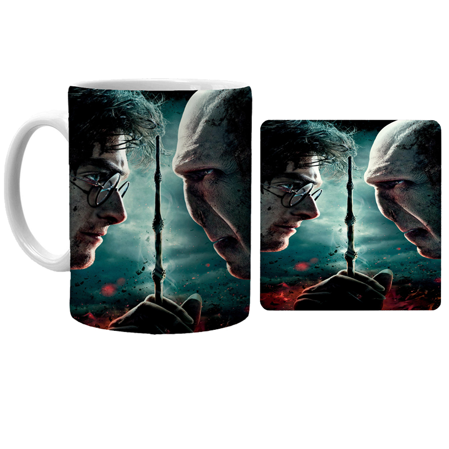 ماگ مدل هری پاتر کد xh1 به همراه زیرلیوانی