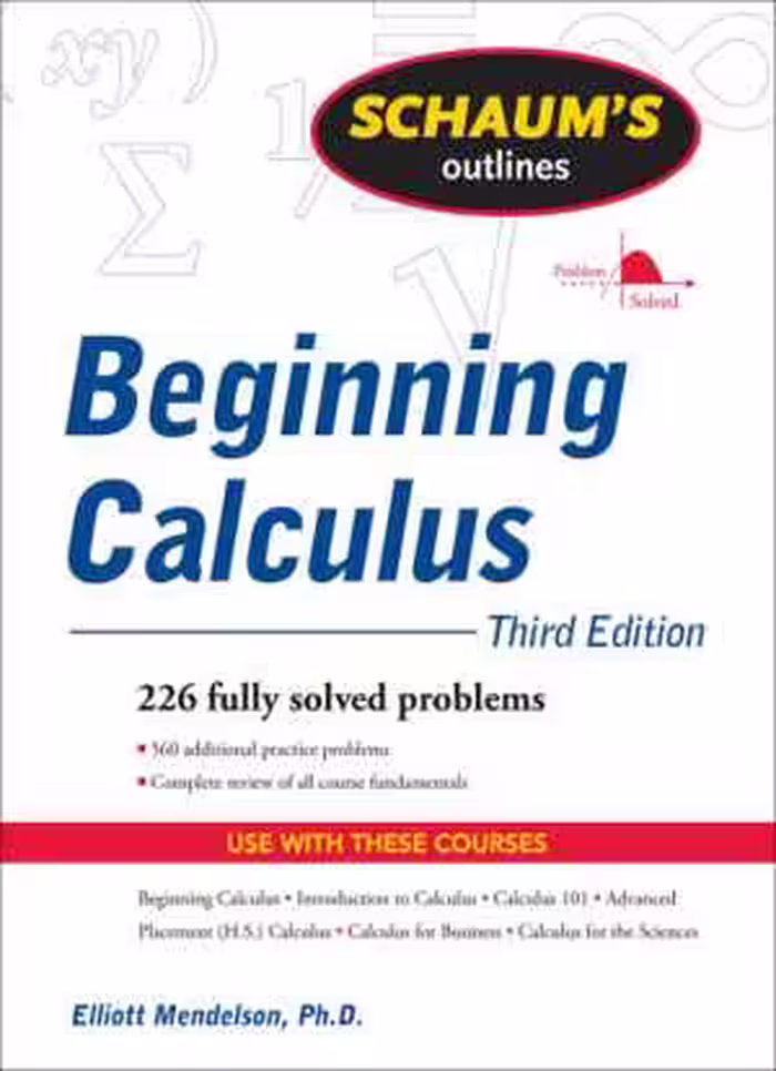 󾕇 دانلود کتاب Schaum's Outline Of Theory And Problems Of Beginning Calculus, 3rd ed, 1985;2008 - دانلود کتاب های دانشگاهی