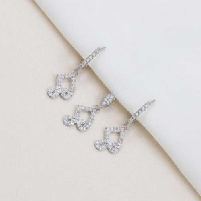 نیم ست نقره طرح نوت موسیقی قیمت مناسب کد 1683