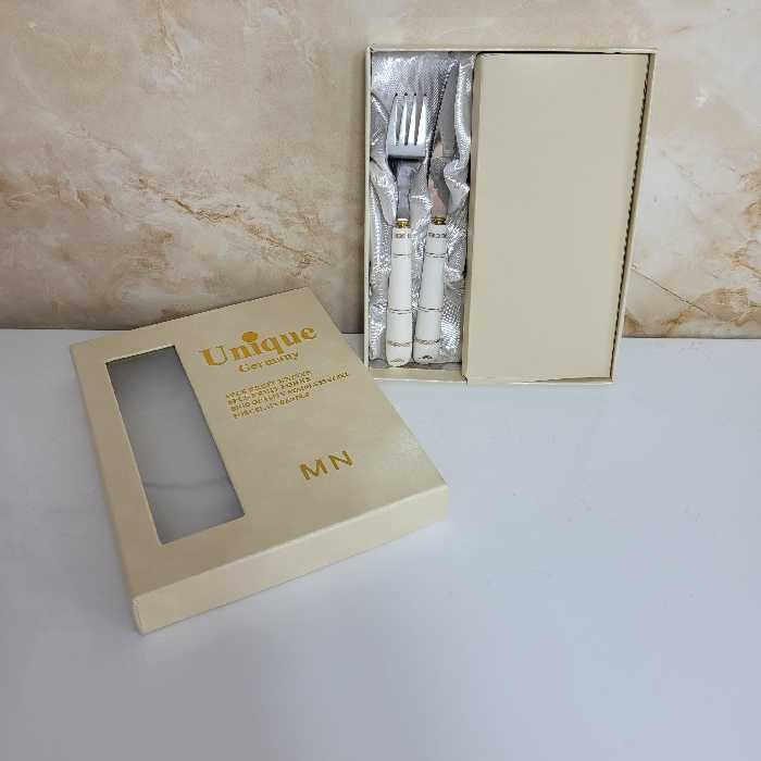 کارد و چنگال دسته سرامیکی 12 پارچه برند یونیک طرح موازی