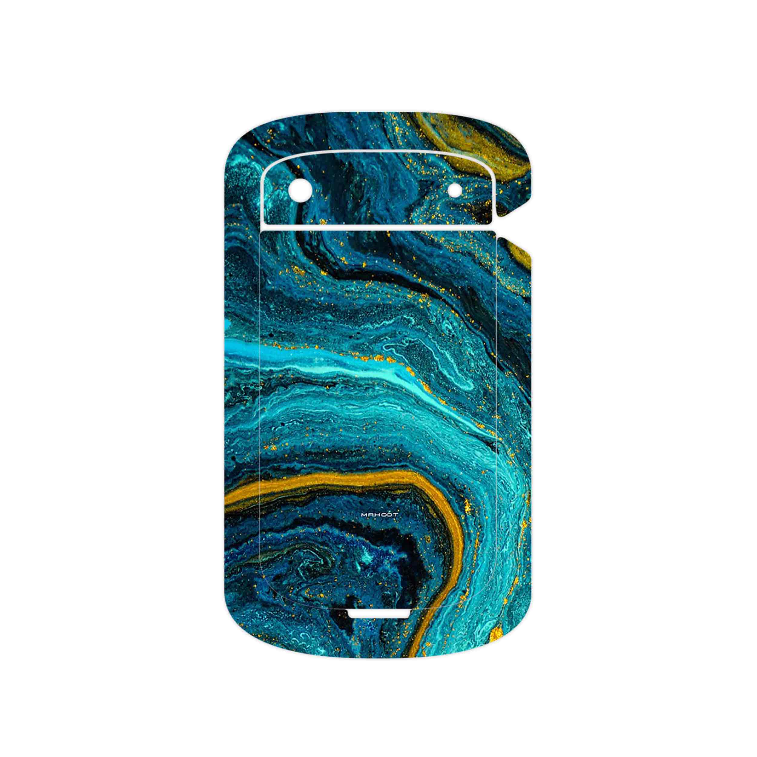 برچسب پوششی ماهوت مدل Turquoise marblewith golden streaks مناسب برای گوشی موبایل بلک بری Bold Touch 9900