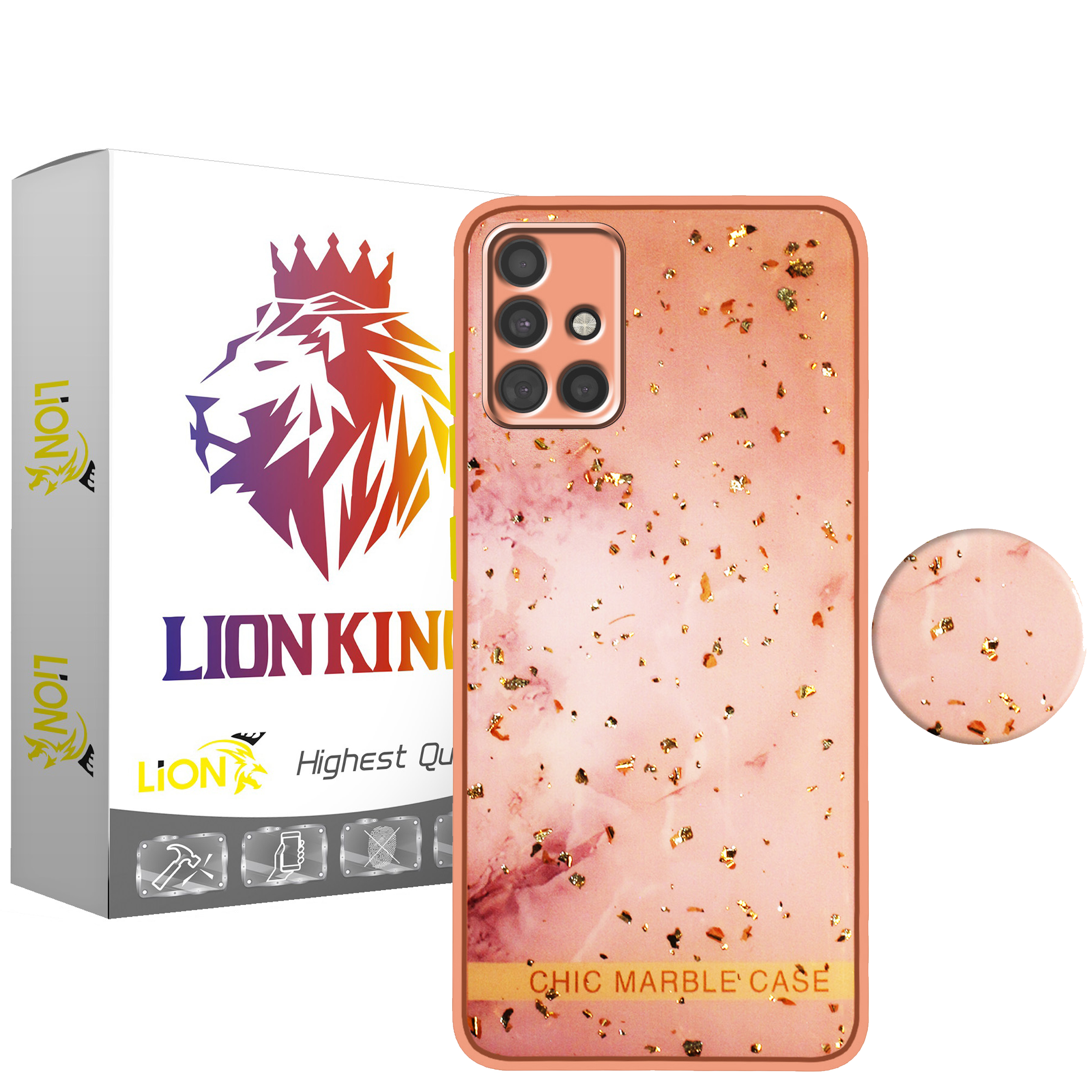  کاور لاین کینگ مدل کهکشان A مناسب برای گوشی موبایل سامسونگ Galaxy A72 به همراه پایه نگهدارنده