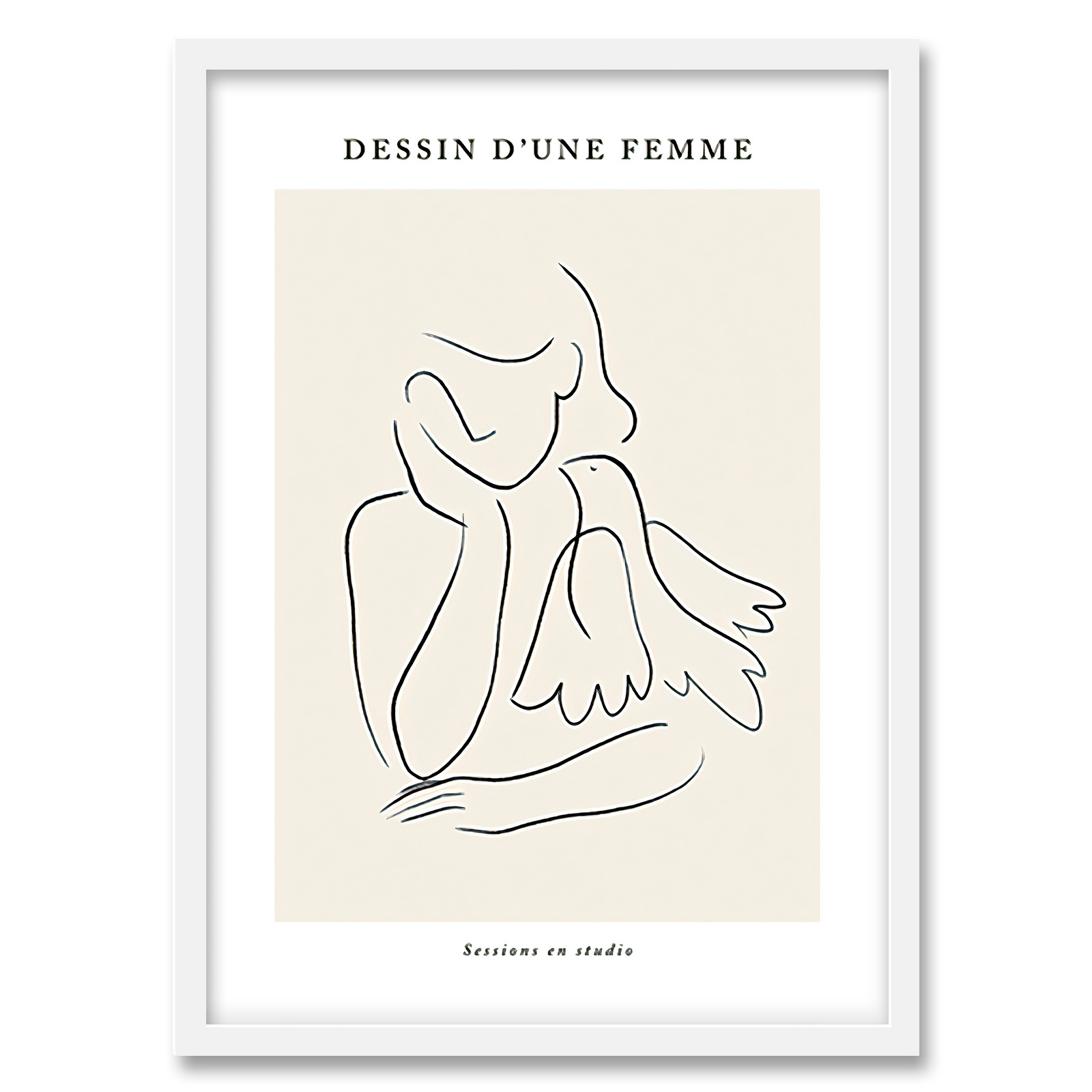 تابلو فورنیمو مدل دکوراتیو لاین‌آرت ابسترکت و مینیمال کد 05224W