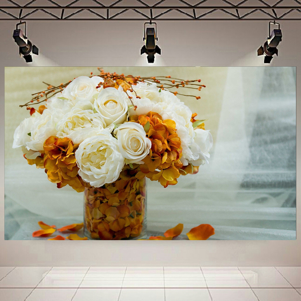 تابلو بوم طرح گلدان پاییزی کد AR2327