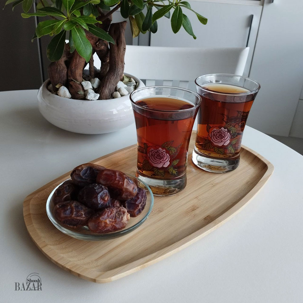 سینی سرو بیضی بامبو