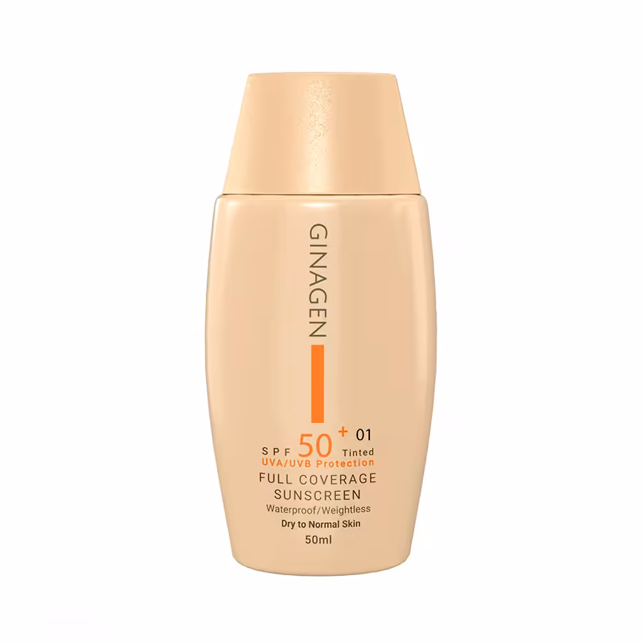 کرم ضدآفتاب رنگی پوست خشک و نرمال ژیناژن {SPF50} | 50ml