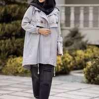 مانتو دانشجویی گلدوزی شده آبانا
