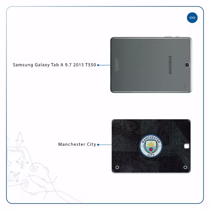 برچسب پوششی ماهوت مدل Manchester-City مناسب برای تبلت سامسونگ Galaxy Tab A 9.7 2015 T550