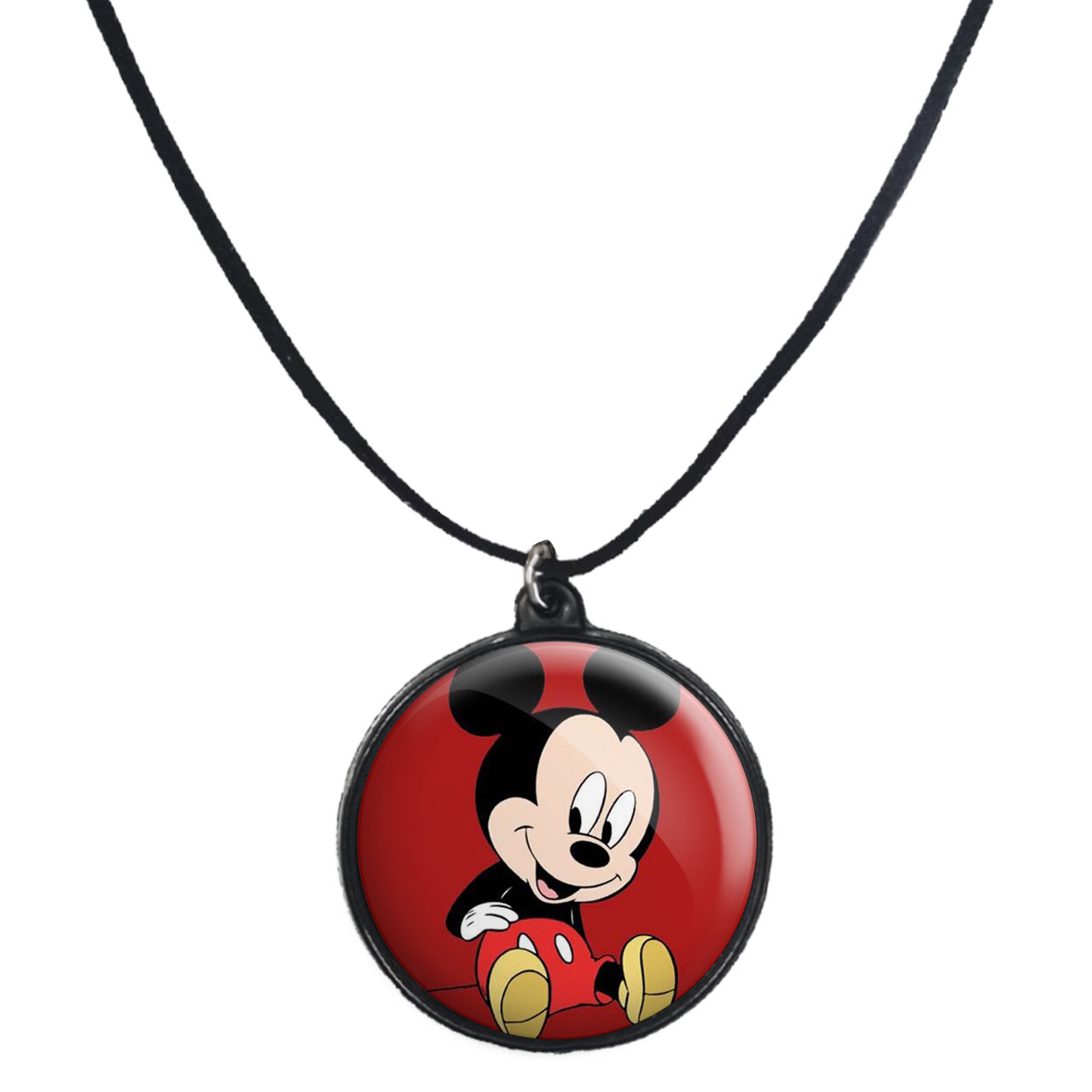 گردنبند پرمانه طرح میکی موس کد pmb.12906 مدل دو طرفه