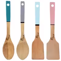 سرویس کفگیر و ملاقه 4 پارچه فرتاپیچ مدل چوبی کد 039