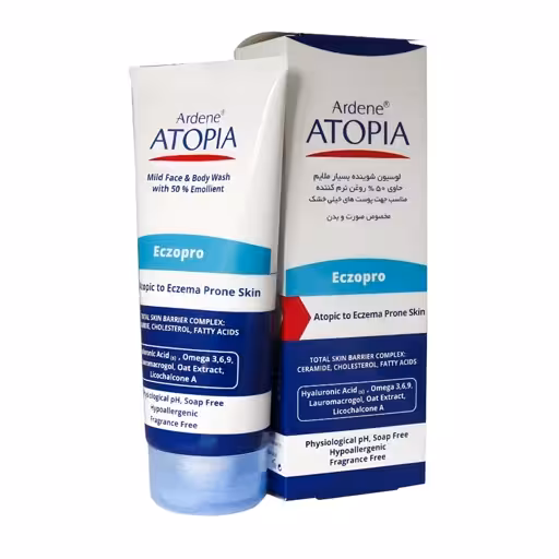 لوسیون شوینده بسیار ملایم آردن آتوپیا مدل Eczopro حاوی 50 درصد روغن نرم کننده حجم 200 میلی لیتر