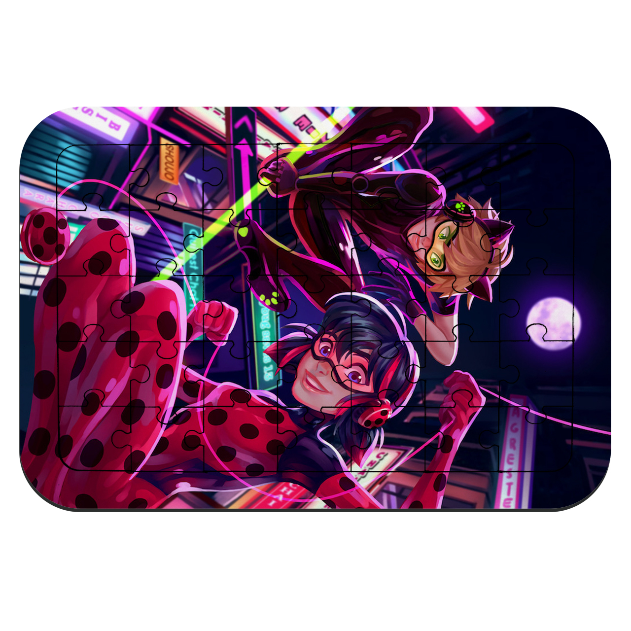 پازل 35 تکه طرح دختر کفشدوزکی و پسر گربه ای مدل NI882