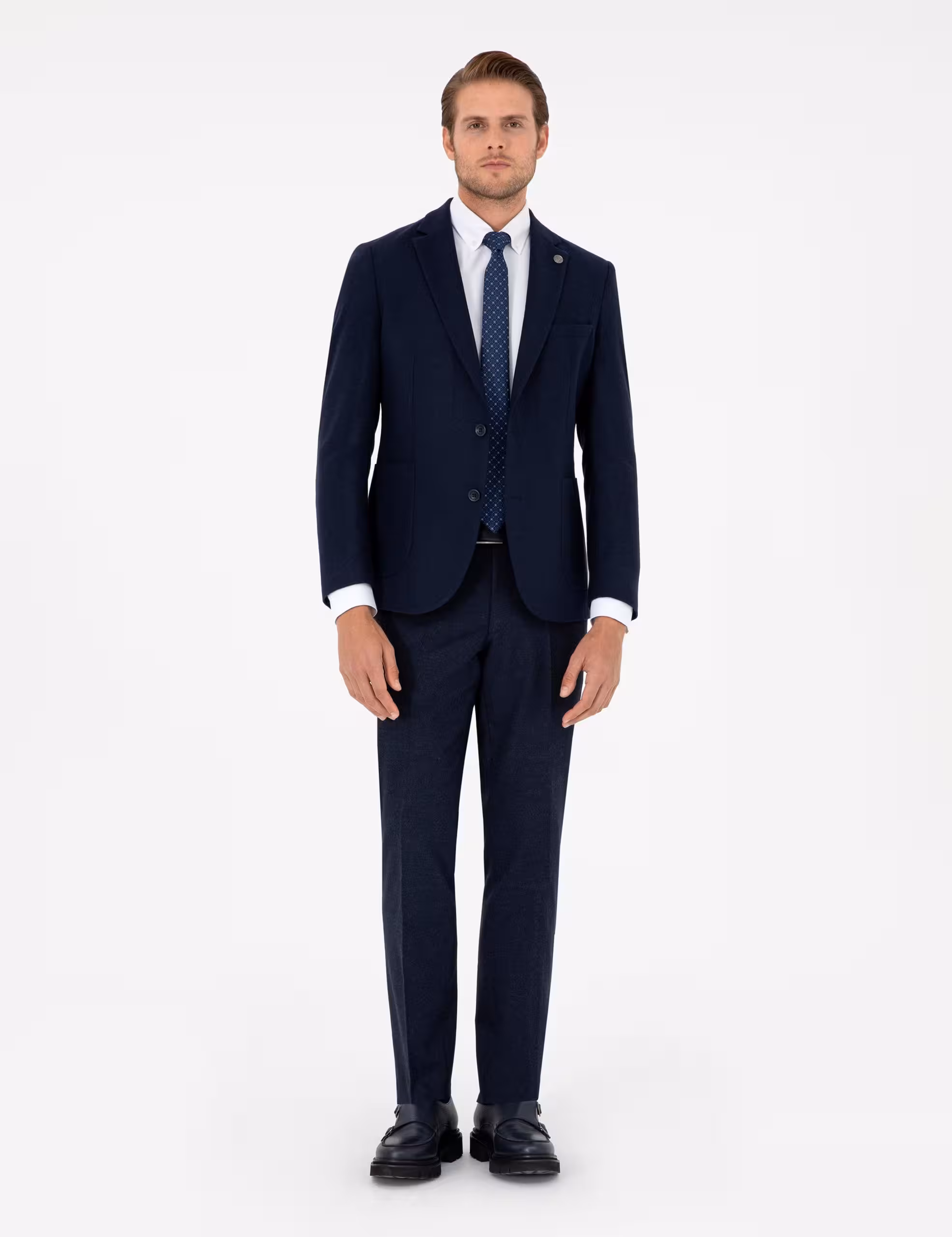 شلوار پارچه ای مردانه سرمه ای پیرکاردین - فروشگاه لباس شهرمون