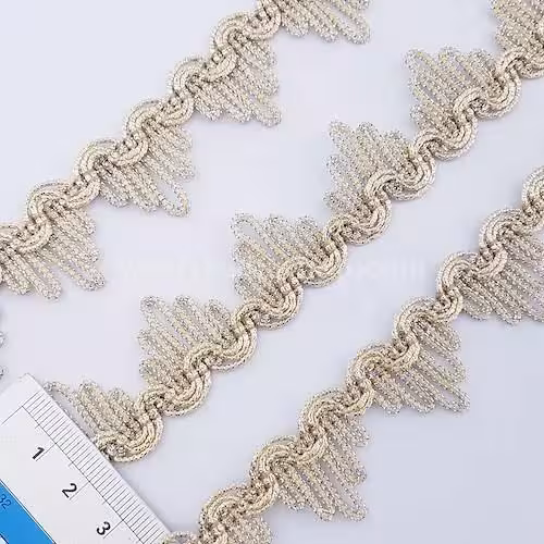 یراق نوار تاجی 2.5 طلایی روشن کد 509