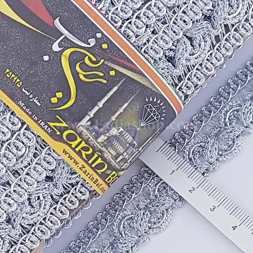 یراق نوار 2 نقره ای روشن کد 385-1