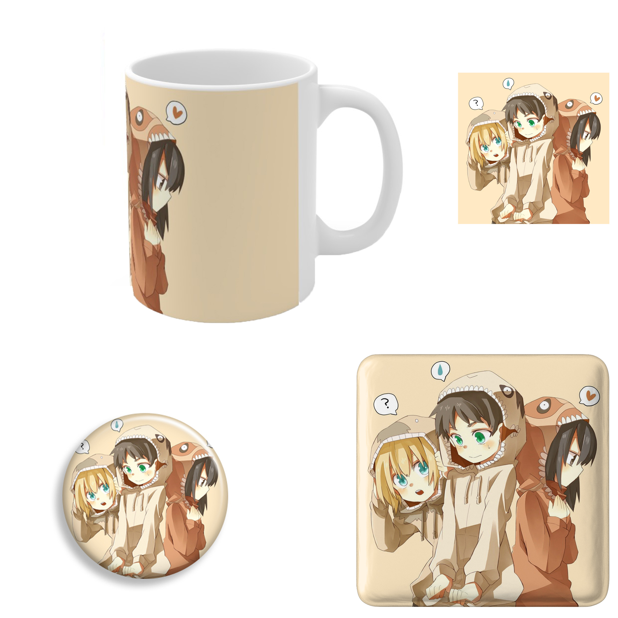 ست هدیه ماگ طرح انیمه Attack On Titan اتک آن تایتان کد 04