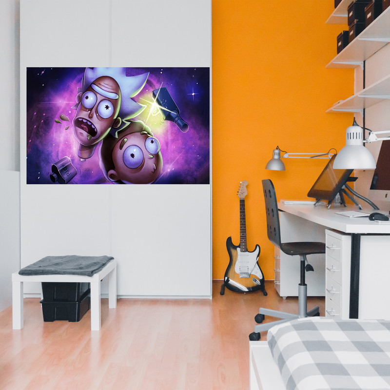 تابلو شاسی مدل سریال ریک و مورتی کد 1136 | دنیای قاب