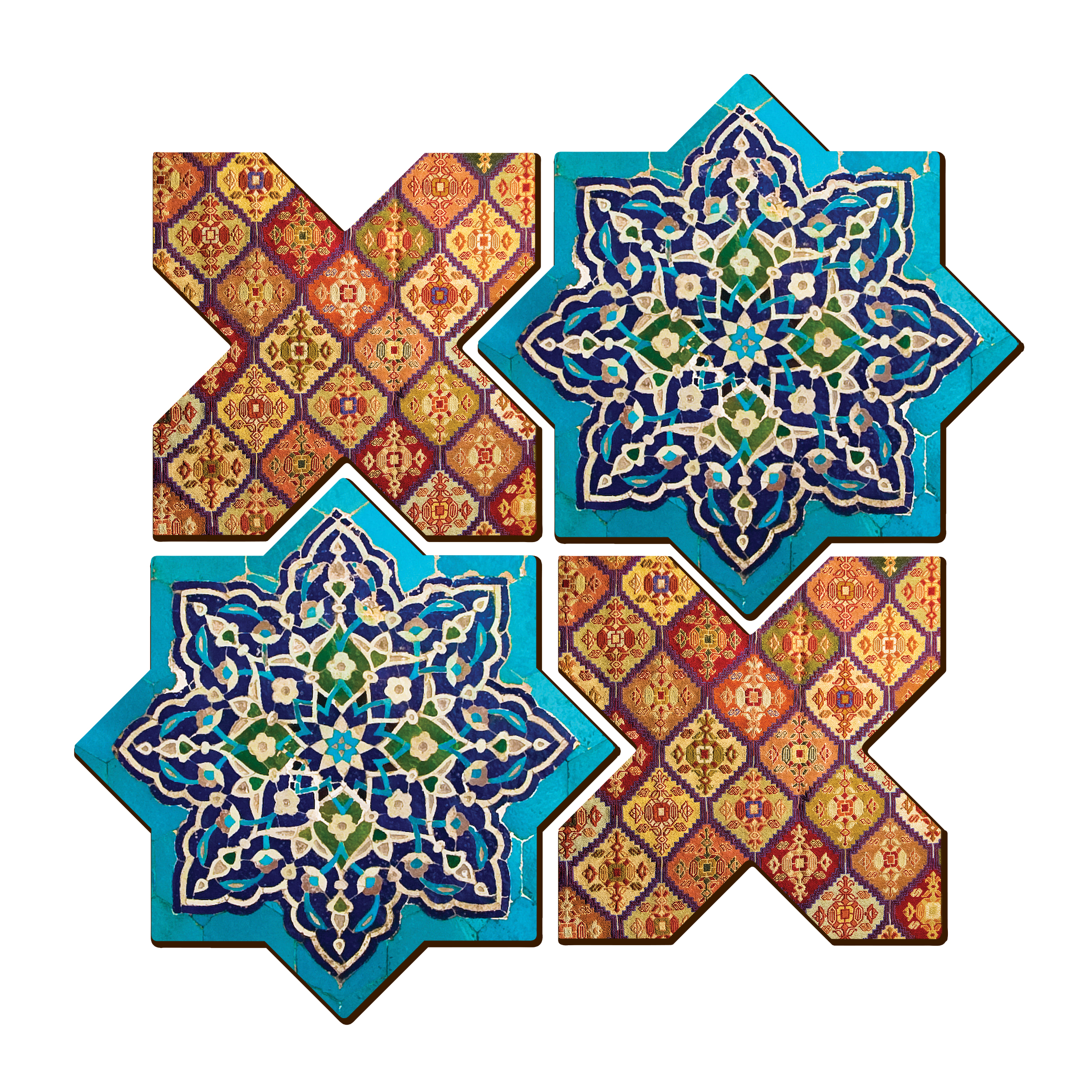 زیر لیوانی مدل کاشی مجموعه 4 عددی