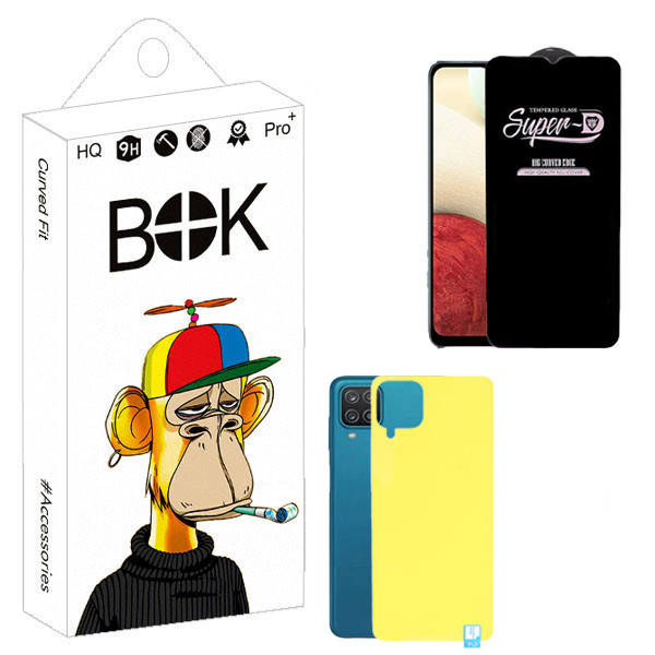 محافظ صفحه نمایش بوک مدل SuperD Guard مناسب برای گوشی موبایل سامسونگ Galaxy A12 به همراه محافظ پشت گوشی | کالا برتری