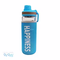 قمقمه شیشه ای کاور دار مدل HAPPINESS عمده و کارتنی