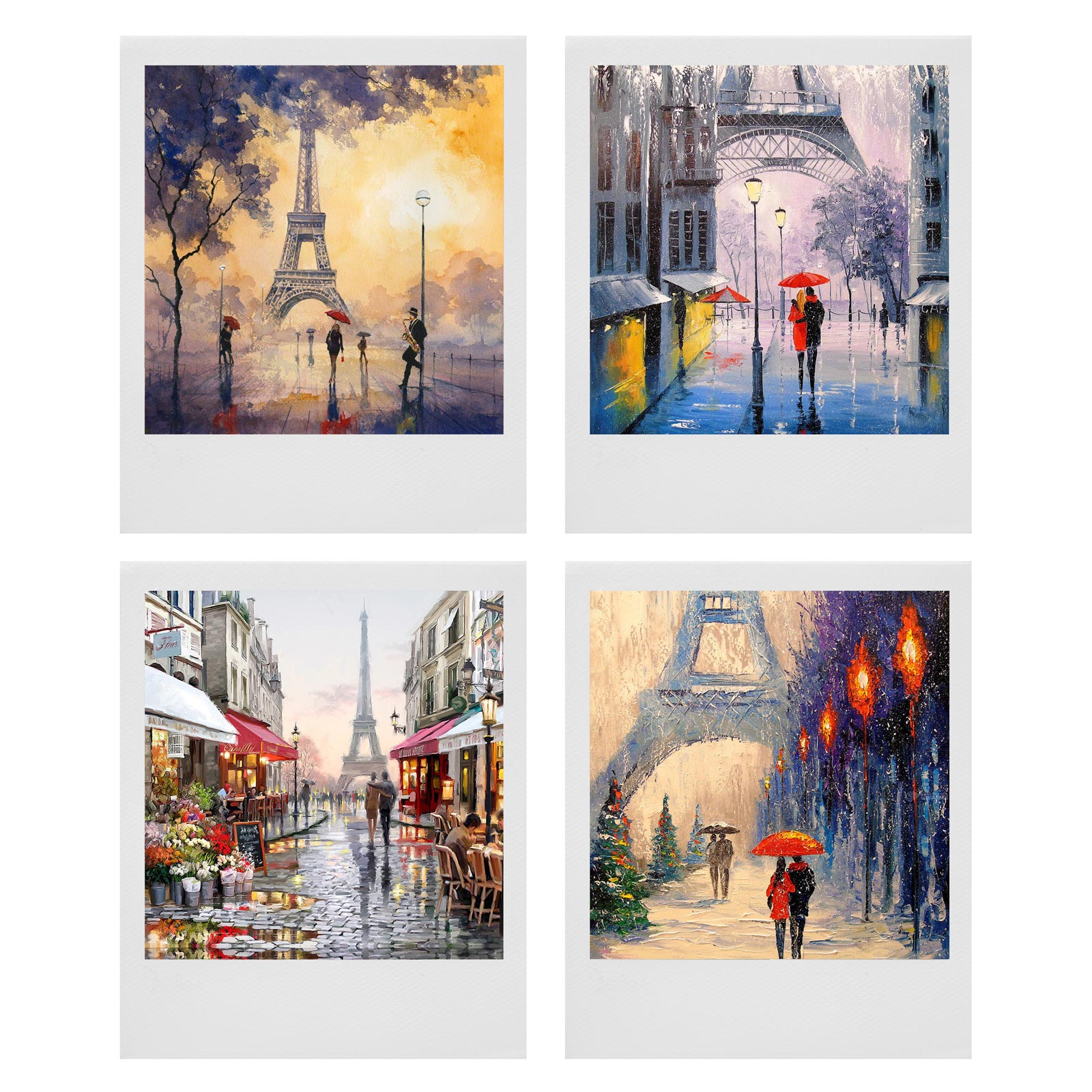 آویز تزیینی طرح برج ایفل و پاریس کد A1000 مجموعه 4 عددی