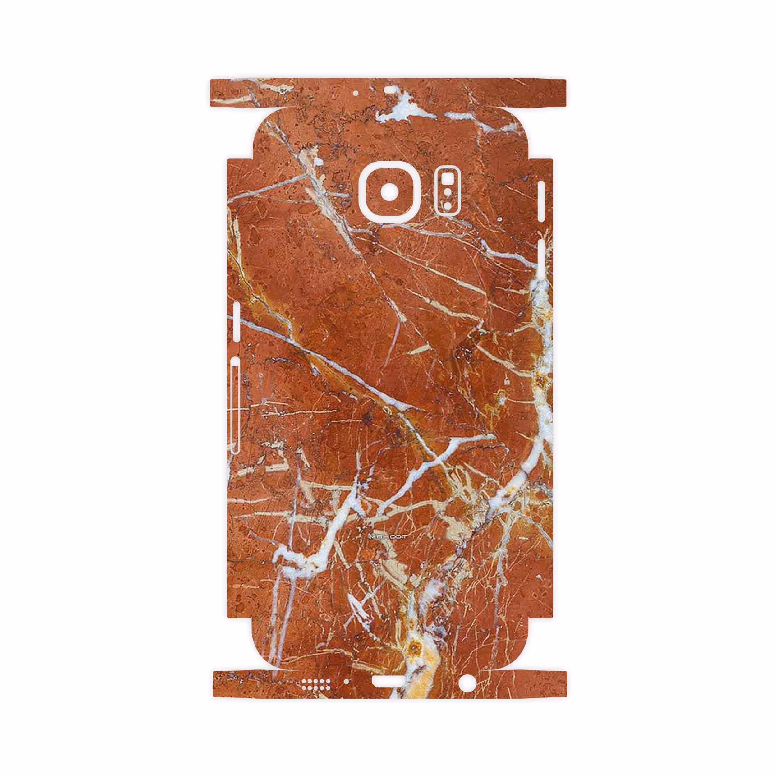 برچسب پوششی ماهوت مدل Red Marble-FullSkin مناسب برای گوشی موبایل سامسونگ Galaxy S6 Edge