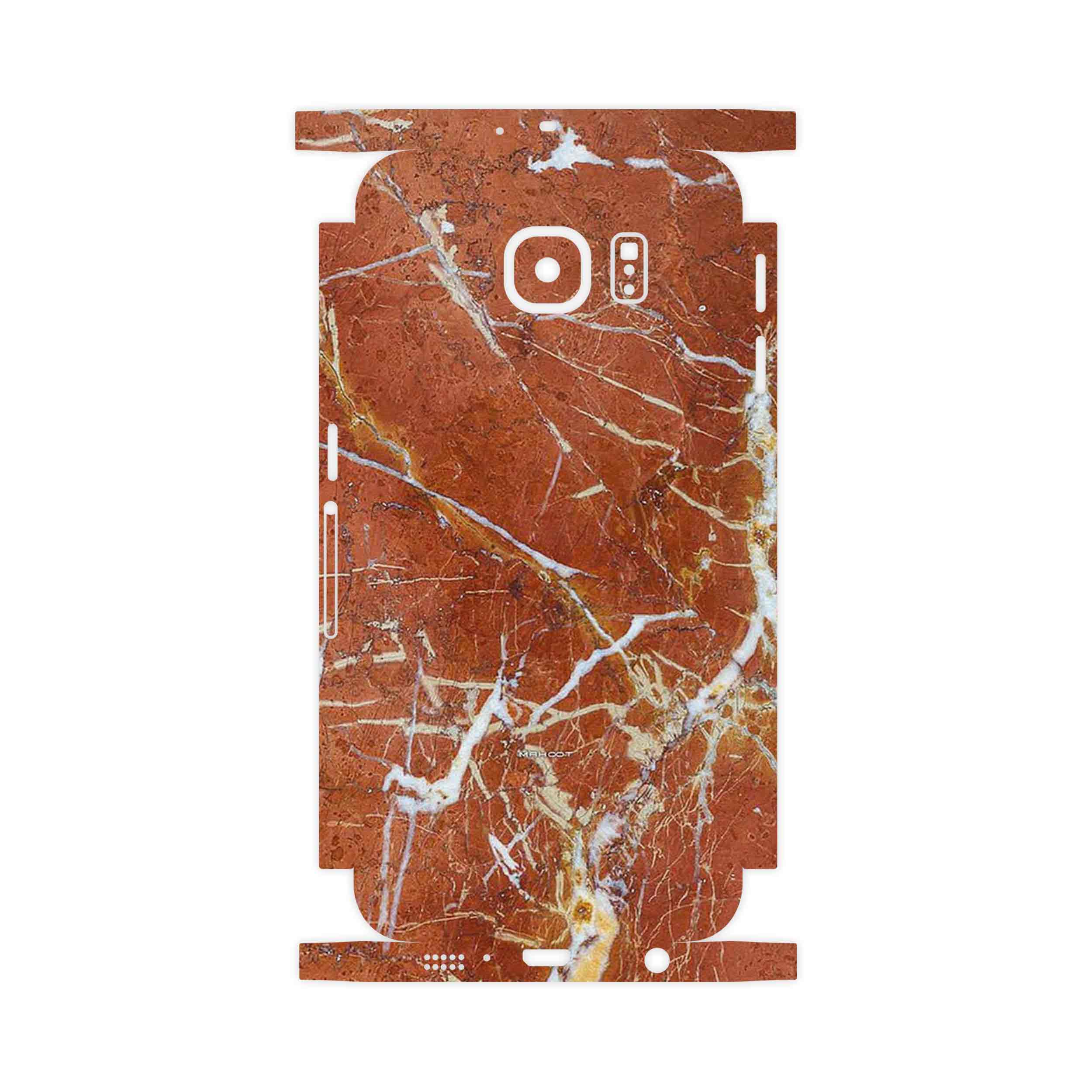برچسب پوششی ماهوت مدل Red Marble-FullSkin مناسب برای گوشی موبایل سامسونگ Galaxy S6 Edge