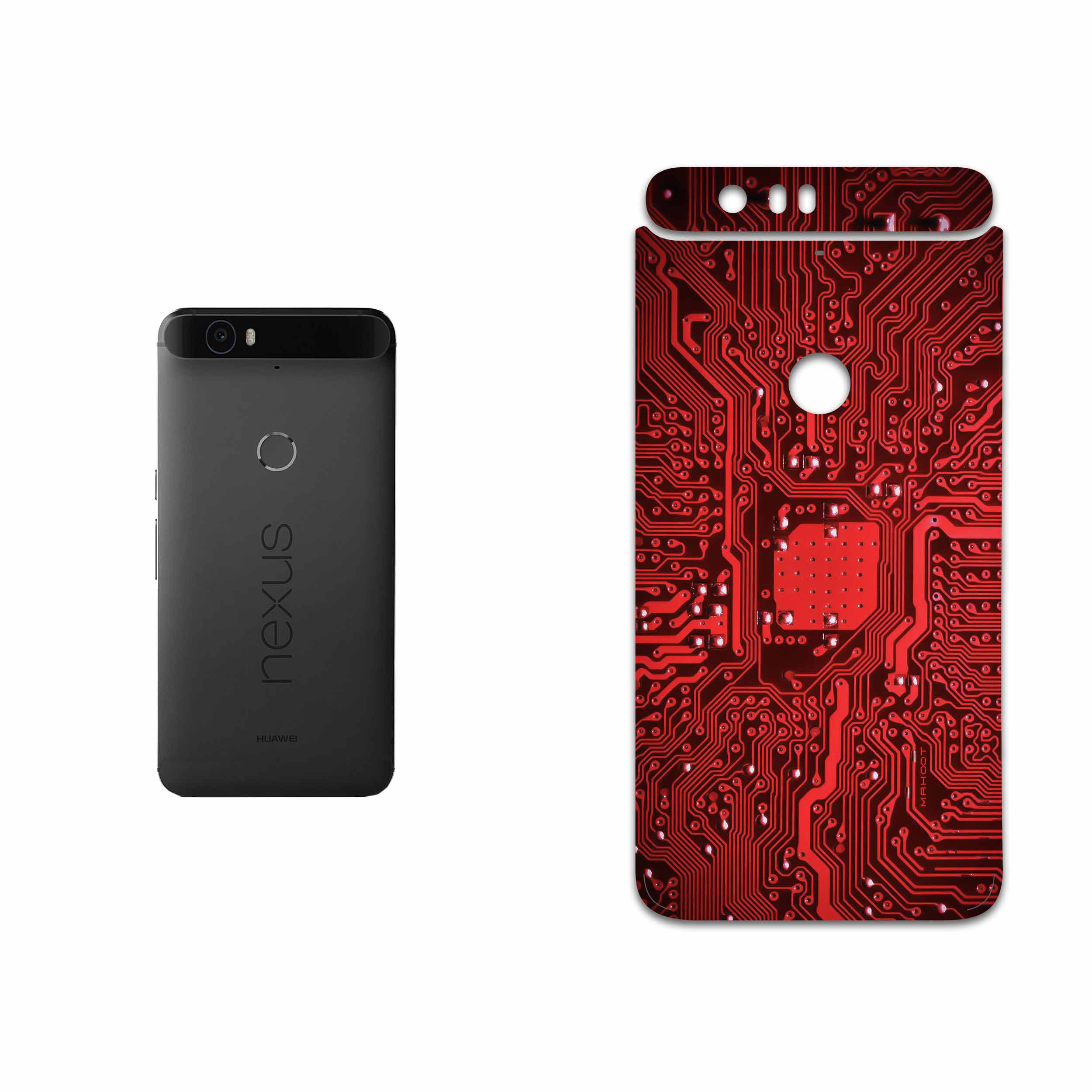 برچسب پوششی ماهوت مدل Red Printed Circuit Board مناسب برای گوشی موبایل گوگل Nexus 6P