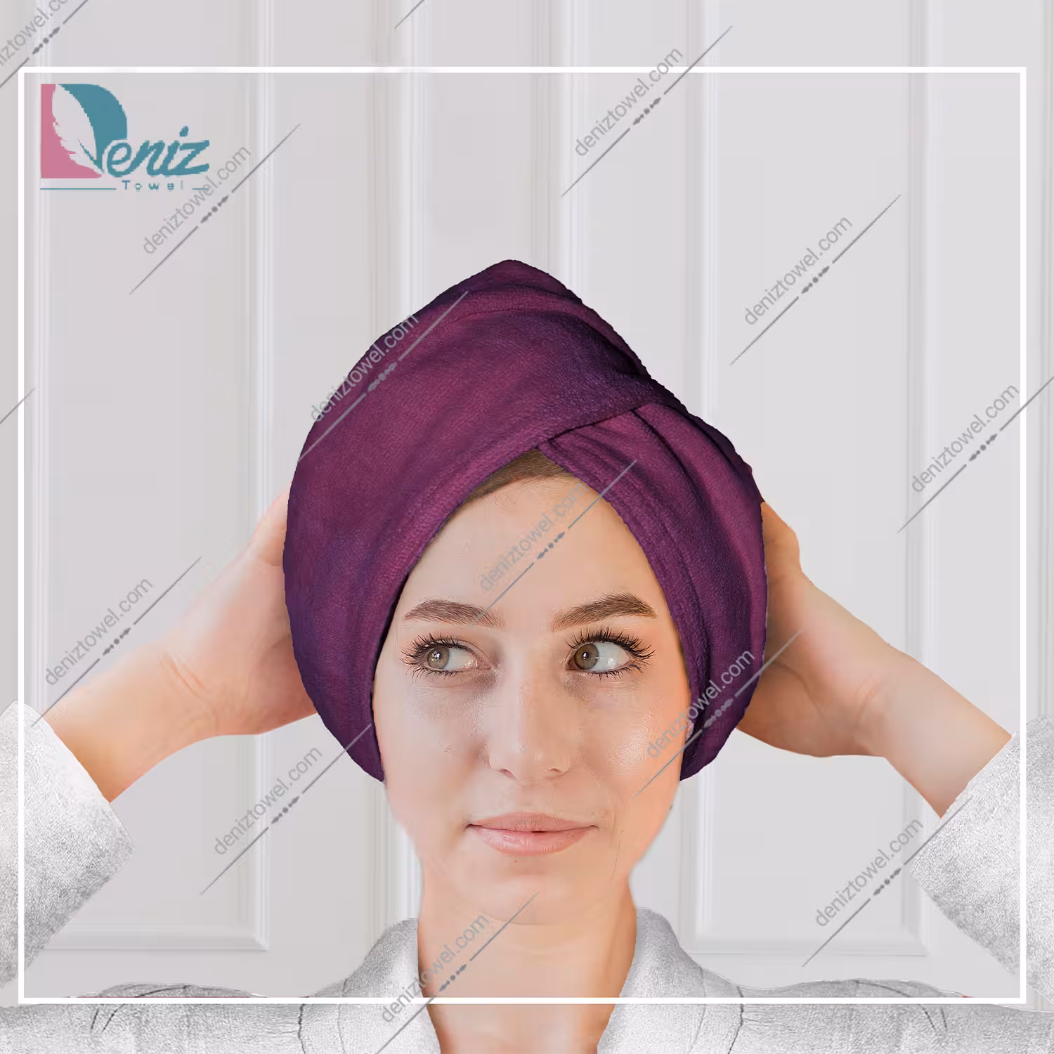 حوله سر طرح ساده مدل کلاه پیچ رنگ بنفش
