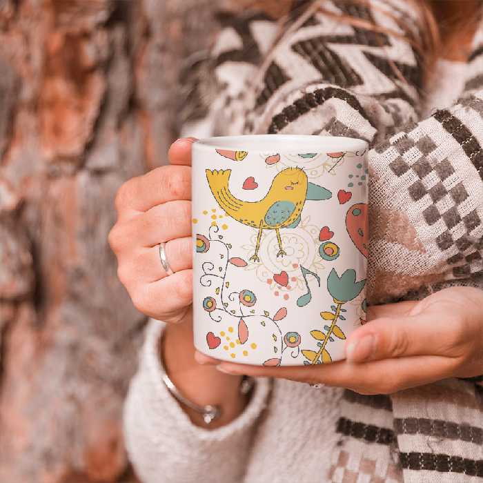 ماگ طرح نقاشی پرنده کد 100098