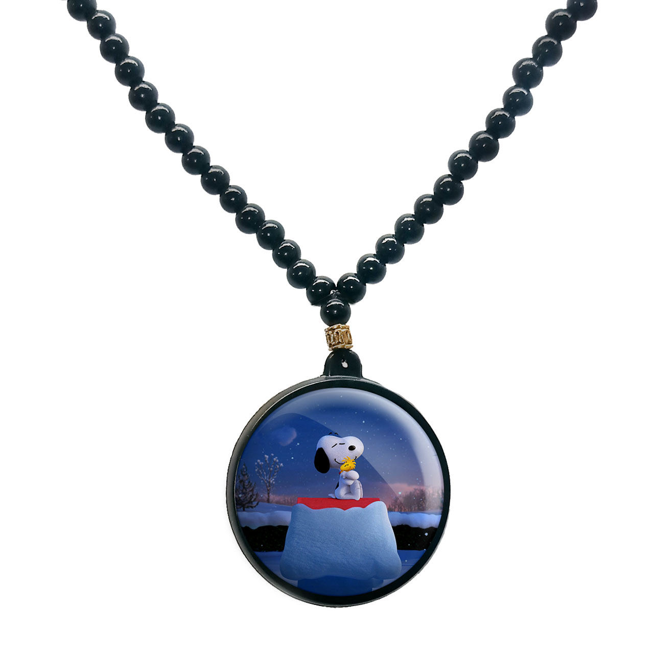 گردنبند پرمانه طرح اسنوپی کد pmd.14447 مدل دو طرفه