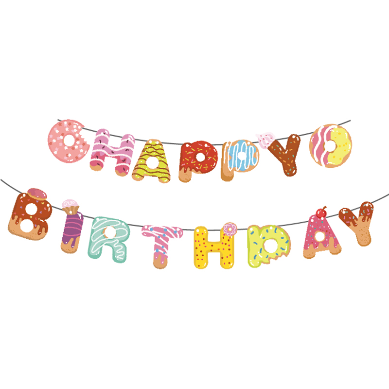  ریسه تولد مدل تولد مبارک طرح دونات کد 21